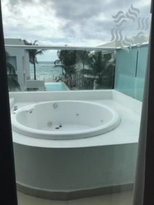 Hot tub on balcony at Sian Kaan Tulum Mexico