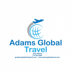 Adams Global Travel logo with info smaller